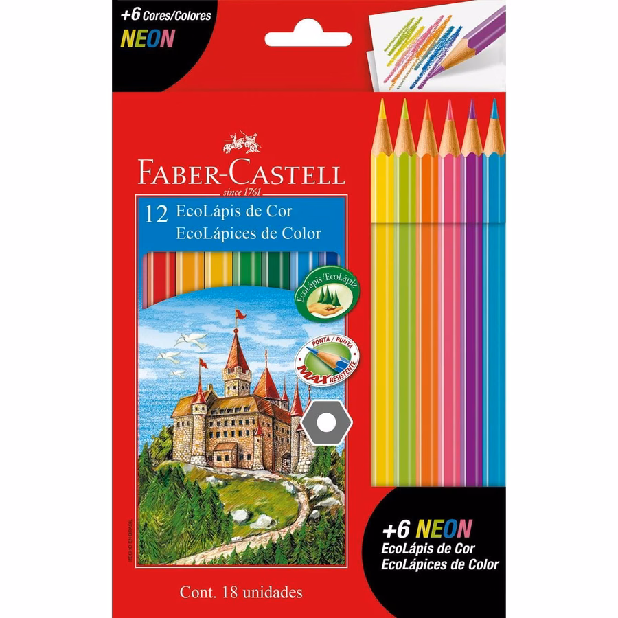 Col. Ecopencil X 12 Colours + 6 Neon