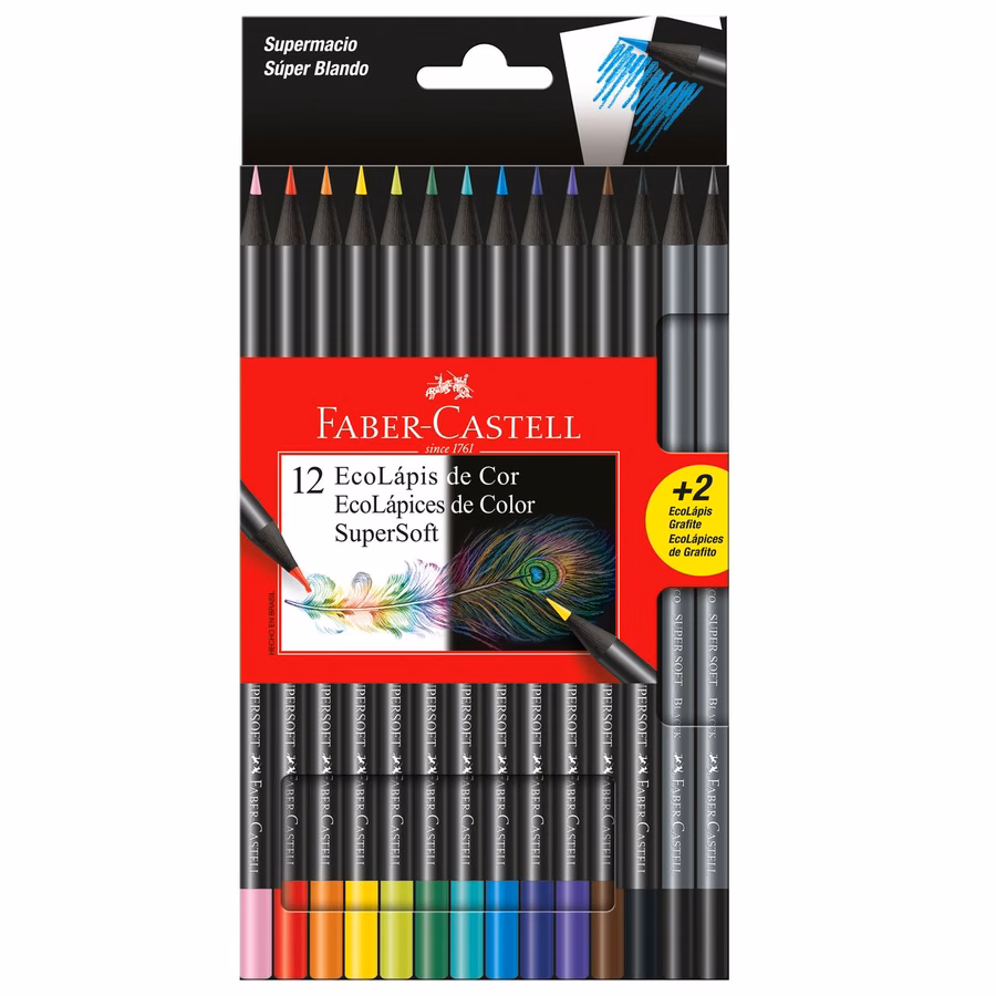 Supersoft Colours X 12 + 2 Graphite Pencils