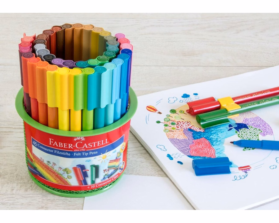 Connector Felt Tip Pen Set Mesh Tins