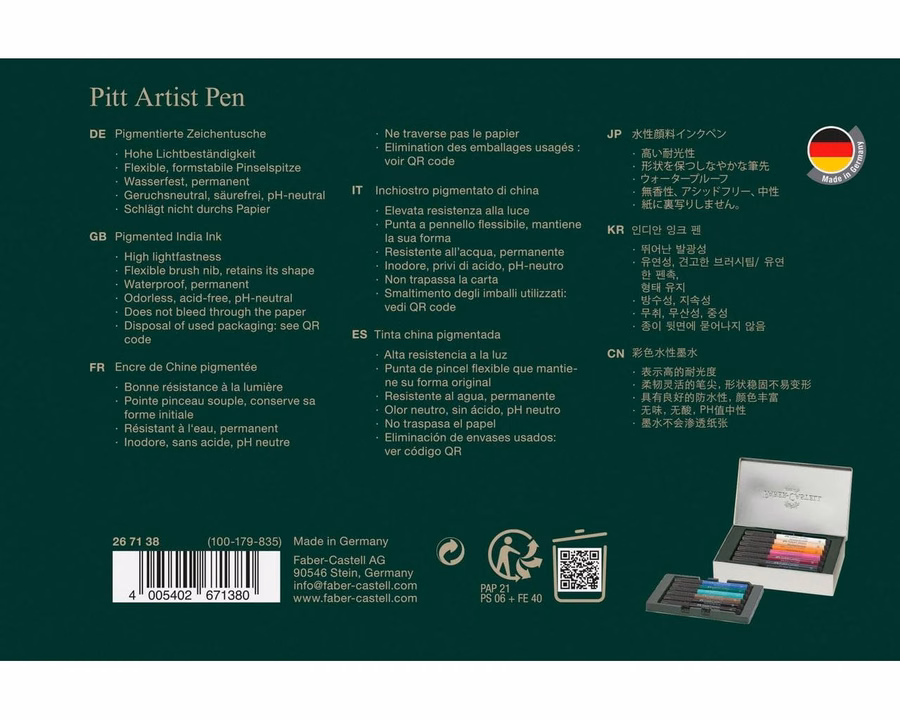 Pitt Artist Pen India Ink Pens